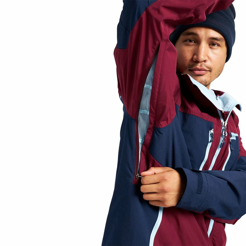 Burton Frostner Snowboardjacke Mulled Berry/Dress Blue Herren – Bild 4