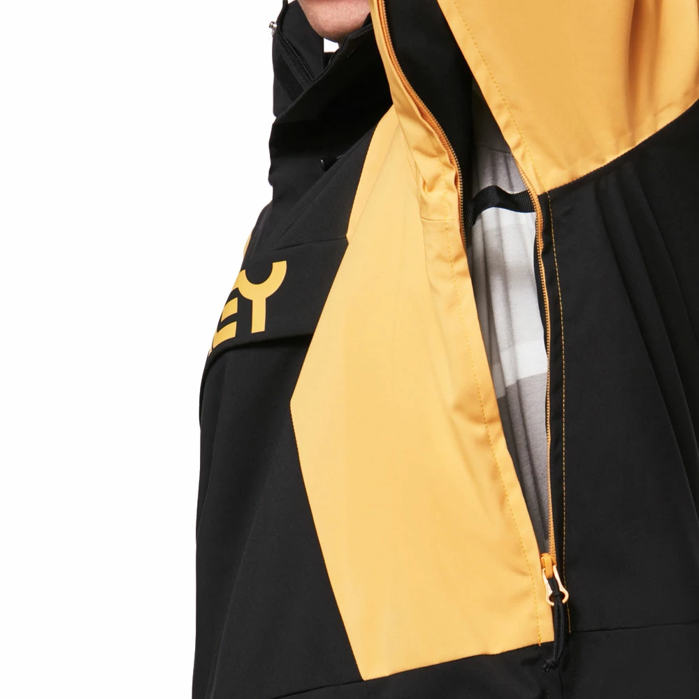 Oakley TNP Insulated Anorak Skiwindbreaker Blackout/Pure Gold Herren – Bild 3