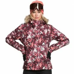 Roxy Jet Ski Snowboardjacke Oxblood Red Leopold Damen